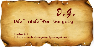 Dörnhöfer Gergely névjegykártya